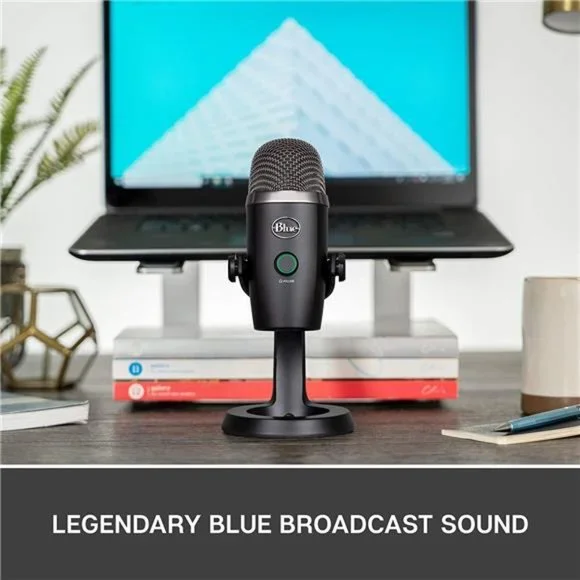 Logitech Blue Yeti Nano Premium USB Microphonel, No-Latency Monitoring-Blackout
